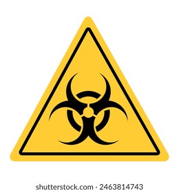 Toxic Biohazard Hazard Yellow Triangle Warning Caution Sign Signage Vector EPS PNG Transparent No Background Clip Art