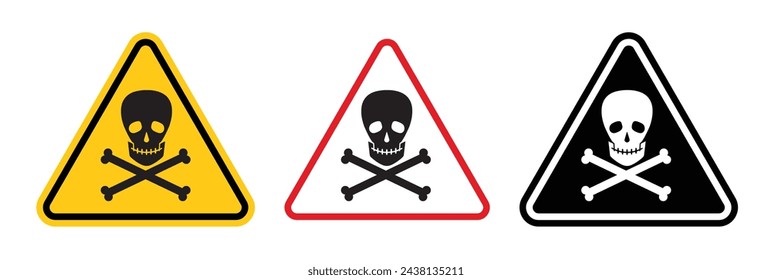 Toxic Chemical Caution Sign. Skull Symbol Indicating Poison Hazard. Warning for Hazardous Substances.