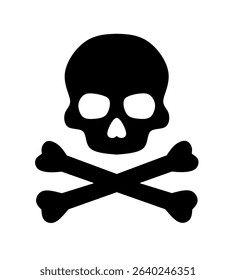 toxic chemical symbol. vector icon of skull with crossed bones
