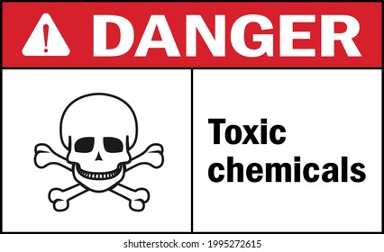 Toxic chemicals danger sign. Chemical warning signs and symbols.