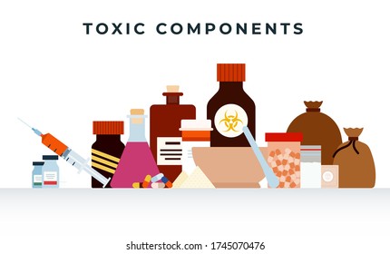 Toxic components flat design vector illustration.