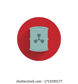 Toxic container colorful flat icon with shadow. pollution icon