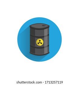Toxic container colorful flat icon with shadow. barrel colorful flat icon. pollution icon
