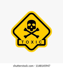 Toxic cross bones sign warning icon design vector