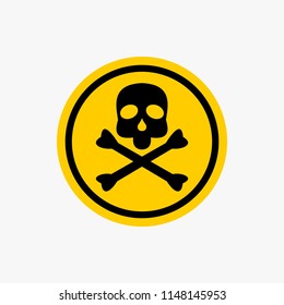 Toxic cross bones sign warning icon design vector