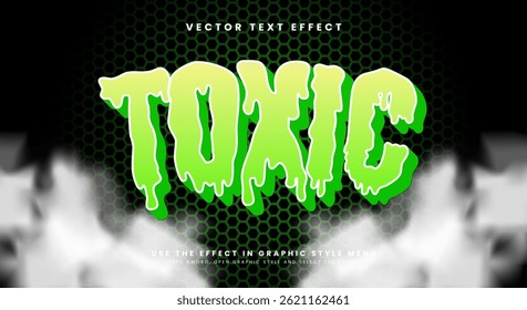 Toxic drip 3D editable text effect template Suitable for melt green light style