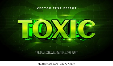 Toxic editable text style effect. Vector text effect with green luxurious and elegant theme.