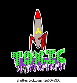 toxic explosive warhead over degrade background
