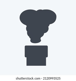 Toxic Fumes Release Icon in trendy glyph style isolated on soft blue background