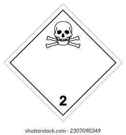 Toxic Gas Class 2 Symbol Sign ,Vector Illustration, Isolate On White Background Label .EPS10