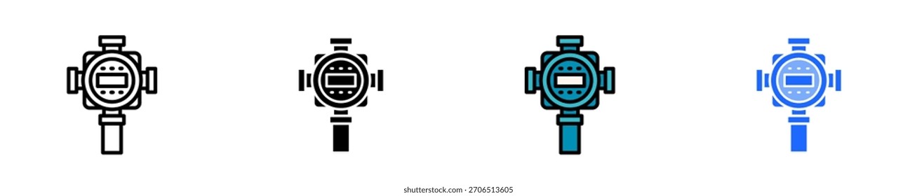 Conjunto de iconos de detección de gases tóxicos Colección de estilo múltiple