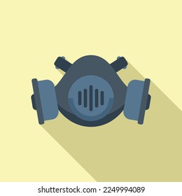 Toxic gas mask icon flat vector. Army air. Military war