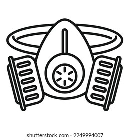 Toxic gas mask icon outline vector. Army air. Military war