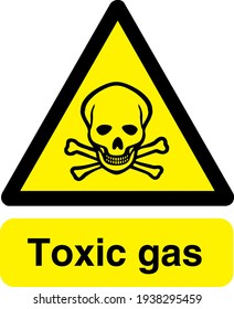Toxic gas sign board with symbol