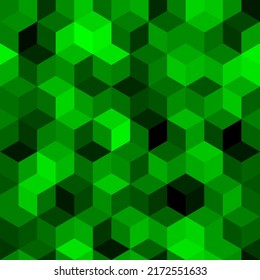Patrón abstracto verde tóxico. Fondo geométrico de cristal. Gema esmeralda textura de cristal poligonal. Concepto de vidrio hexagonal de color vectorial para tarjetas de visita, diseño web o decoración