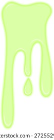 Toxic green liquid forming thick and bright dripping lines resembling melted gold.
