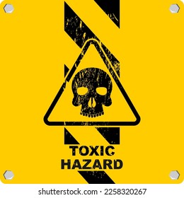 Toxic Hazard, board and sign vector