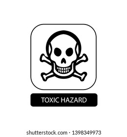 Toxic hazard sign. Flat packaging symbol. Mail box icon isolated on white. Vector illustration