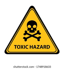 toxic hazard sign on white background