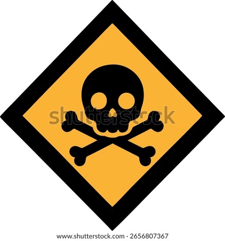 Toxic Hazard Warning Sign with Skull