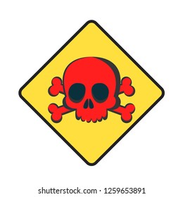 Toxic Icon. Danger Harmful Logo. Virus sign. Vector Illustration. Warning!!! Death Skull Symbol.