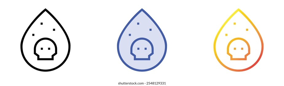 toxic icon. Linear, Blue Fill and Gradient Style Design Isolated On White Background