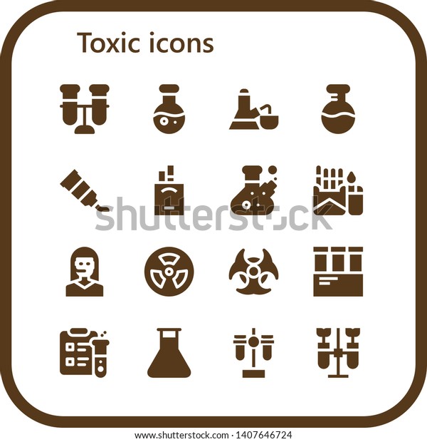 Toxic Icon Set 16 Filled Toxic Stock Vector (Royalty Free) 1407646724 ...