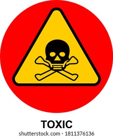 Toxic icon, Toxic sign, Alert sign with danger mark. Vector illustration