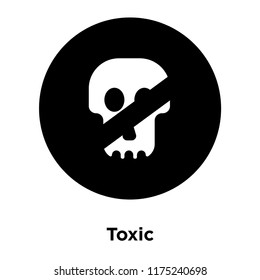 Toxic icon vector isolated on white background, logo concept of Toxic sign on transparent background, filled black symbol