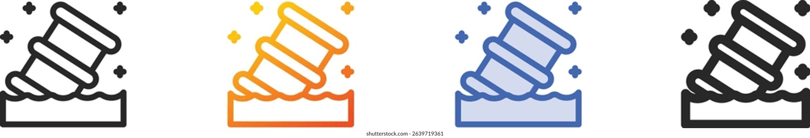 toxic icon.Thin Linear, Gradient, Blue Stroke and bold Style Design Isolated On White Background
