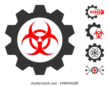 Toxic industry icon designed in flat style. Isolated vector toxic industry icon illustrations on a white background, simple style. Some similar icons appended also.