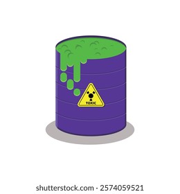 Toxic Liquid Container, Environmental Danger from Chemical Barrels, Toxic Waste Drum in Abandoned Area.