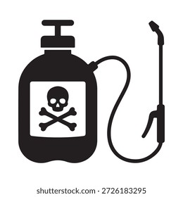 toxic liquid sprayer with skull warning symbol
