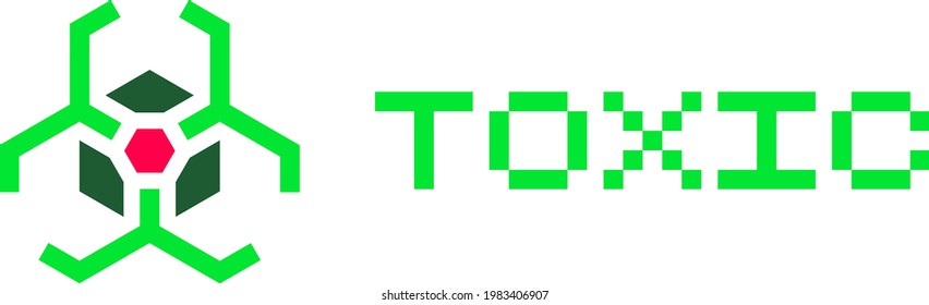 Toxischer Logotyp im grünen digitalen Stil