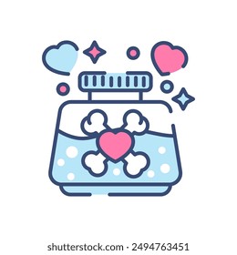 Toxic Love Filled Color Icon, Vector illustration