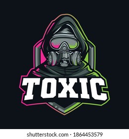 Toxic Man With Gas Mask Logo Mascot For ESport And Sport