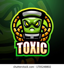 Toxic mascot esport logo design