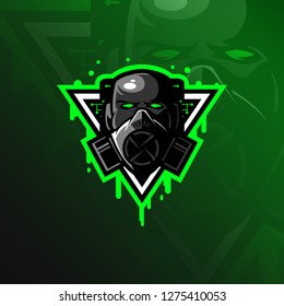 Toxic Mascot Logo Design Vector With Modern Illustration Concept Style For Badge, Emblem And Tshirt Printing. Head Toxic Illustration.