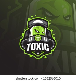 toxic mascot logo design vector with modern illustration concept style for badge, emblem and tshirt printing. angry toxic illustration for sport team.