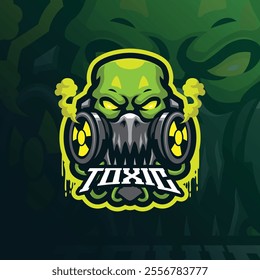 Toxic mascot logo design vector with modern illustration concept style for badge, emblem and t shirt printing. Toxic face illustration for sport team.