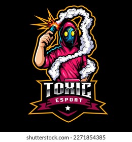 Toxic mascot logo design. Toxic world vector illustration