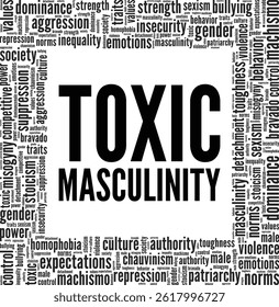 Toxic Masculinity word cloud conceptual design isolated on white background.