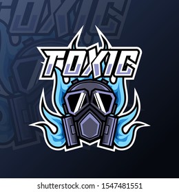 Toxic mask fire mascot gaming logo design for club team squad