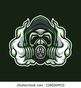 Toxic Mask Mascot Logo Illustration