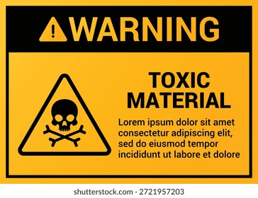 Sinal de perigo de material tóxico para segurança industrial