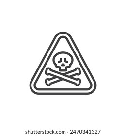 Toxic Material Sign line icon. linear style sign for mobile concept and web design. Skull and crossbones in triangle outline vector icon. Poisonous symbol, logo illustration. Vector graphics