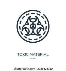 toxic material thin line icon. toxic, hazardous linear icons from signs concept isolated outline sign. Vector illustration symbol element for web design and apps.