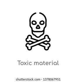 toxic material vector line icon. Simple element illustration. toxic material outline icon from signs concept. Can be used for web and mobile