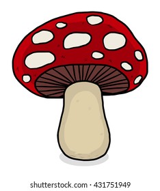 toxic mushroom / cartoon vector and illustration, hand drawn style, isolated on white background.