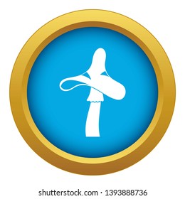 Toxic mushroom icon blue vector isolated on white background for any design